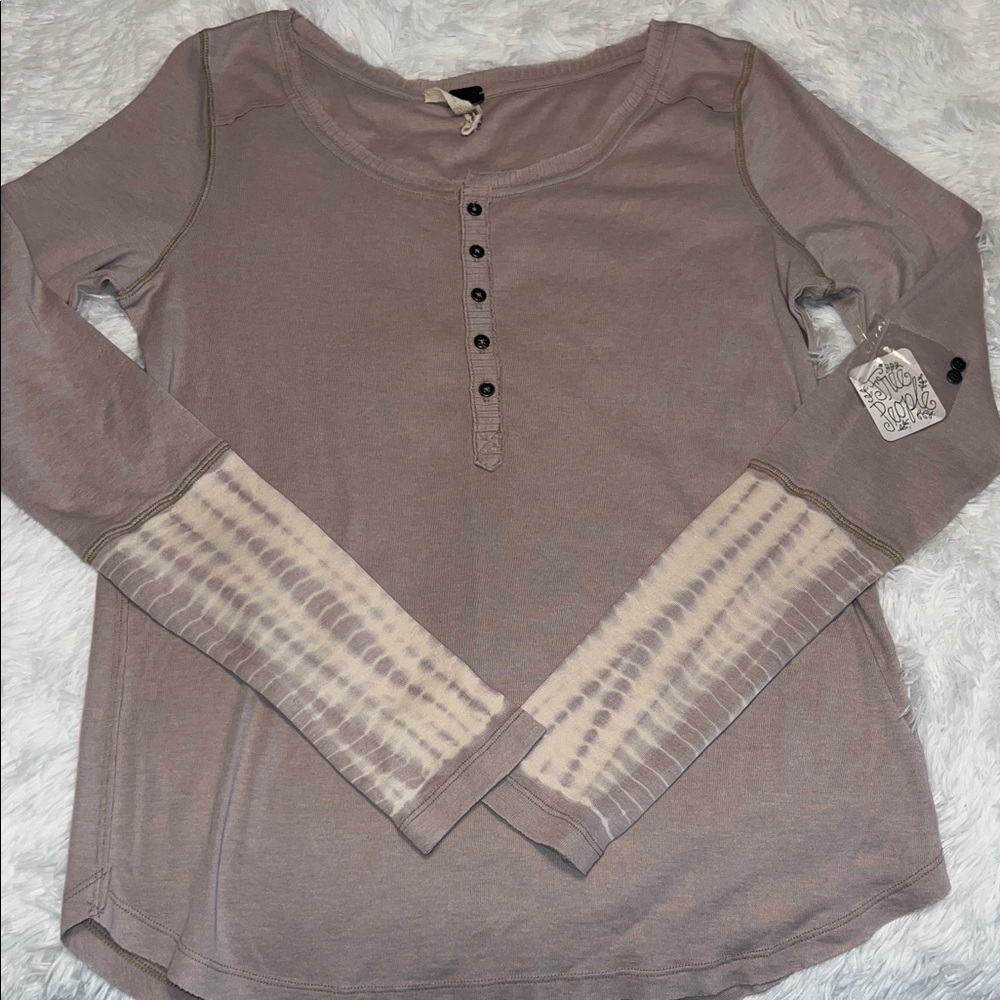 Free People  Long Sleeve Henley Top Large
